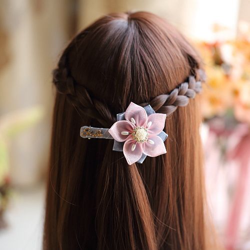 Vintage silk flower hairpin