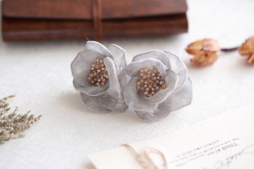 Camellia silk hair clip