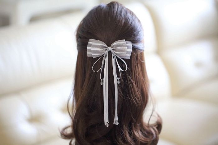 Ribbon bow hairpin