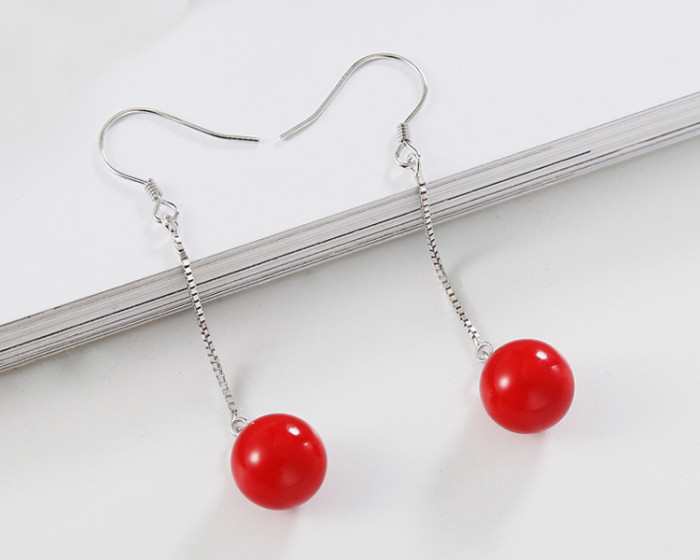 Colorful pearl sterling silver earrings