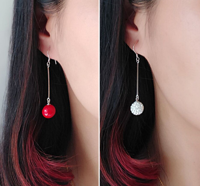 Colorful pearl sterling silver earrings