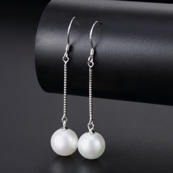 Colorful pearl sterling silver earrings