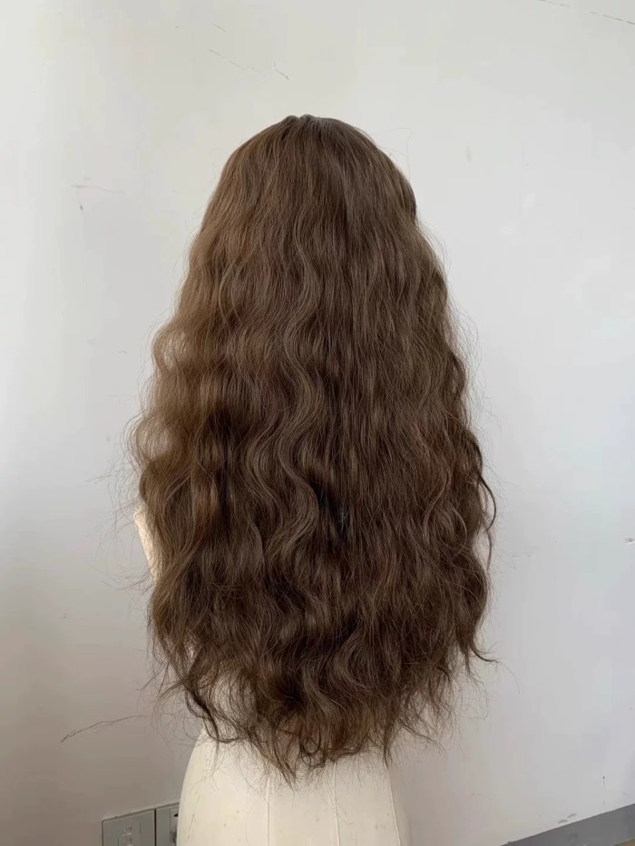 Long curly brown hair