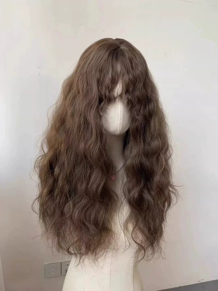 Long curly brown hair