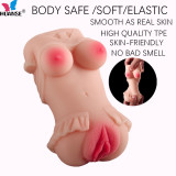 Male organ sex doll torso body pocket cat butt realistic ass with large breasts massager, 2-in-1 female torso buttocks Eva adult male sex toy male orgasm