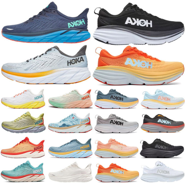 2024 Hoka One Bondi 8 Running Hokas Shoes Womens Platform Trainers Runnners sneakers Clifton 9 Men Women Blakc White Harbor Mens 36-45