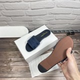 Dior Designer Sandals leather DWAY SLIDE Embroidered Cotton