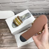 Dior Designer Sandals leather DWAY SLIDE Embroidered Cotton