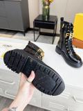 Fendi Graphy Series Martin Boots Letter Lace Mid-calf Boots