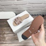 Dior Designer Sandals leather DWAY SLIDE Embroidered Cotton