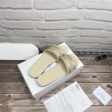 Dior Designer Sandals leather DWAY SLIDE Embroidered Cotton