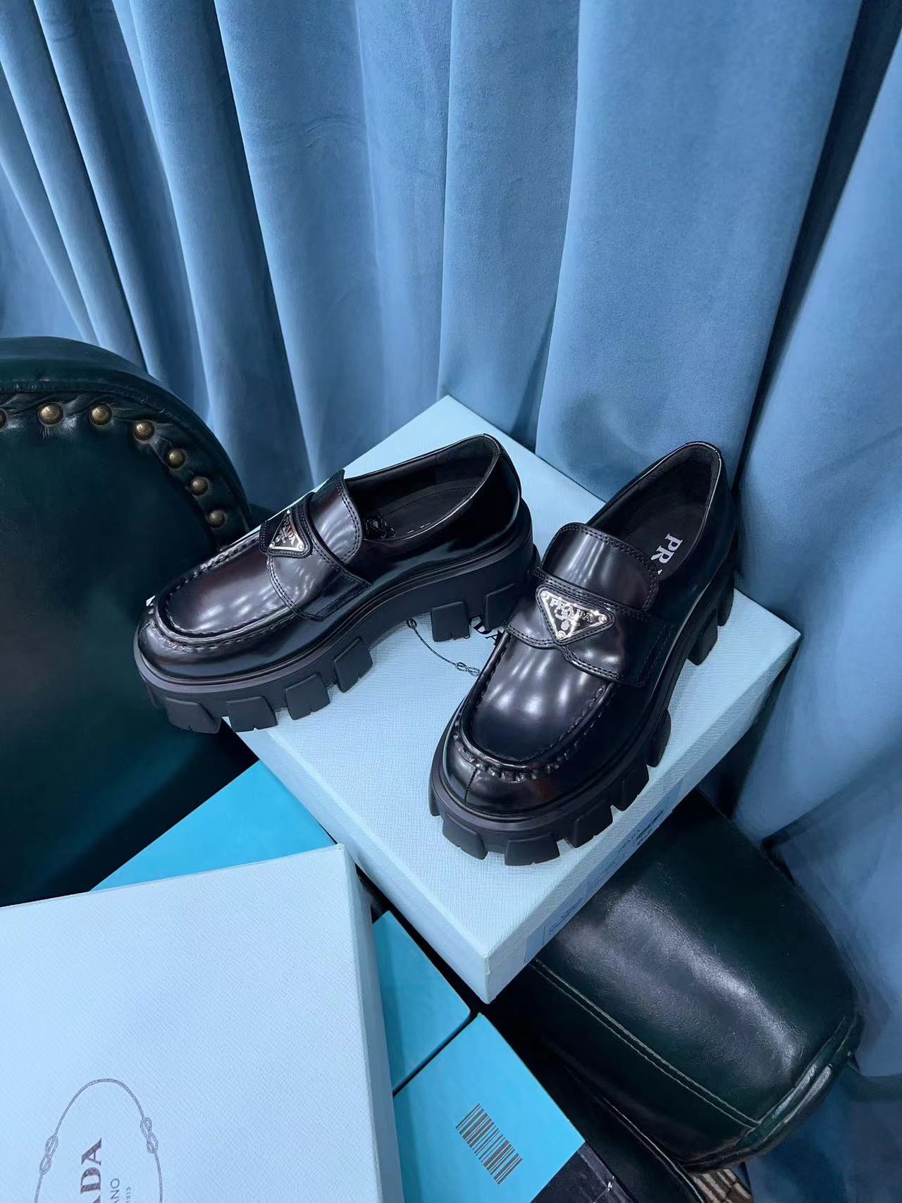 platform prada loafers