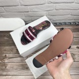 Dior Designer Sandals leather DWAY SLIDE Embroidered Cotton