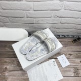 Dior Designer Sandals leather DWAY SLIDE Embroidered Cotton