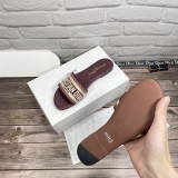 Dior Designer Sandals leather DWAY SLIDE Embroidered Cotton