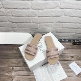 Dior Designer Sandals leather DWAY SLIDE Embroidered Cotton