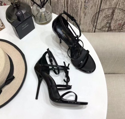 Yves Saint Laurent Designer Letter Metal Buckle Decorative YSL Sandals Classic Fashion Design Style High Heels