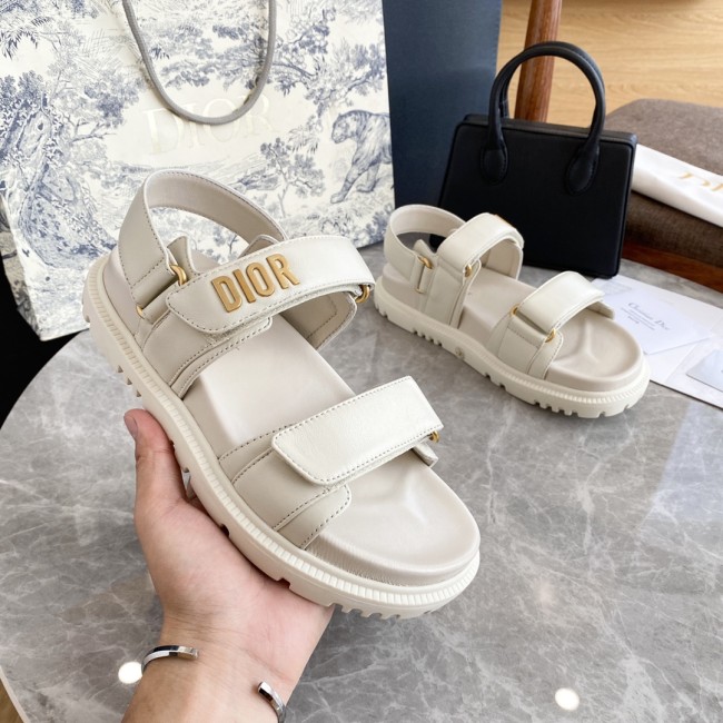 Dior Designer Women's Flat Heel Soft Sole Velcro Beach Shoes Sports Casual Sandals KCQ547LAB_S03W