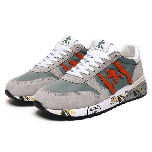 PREMIATA Steven Genuine Training Shoes Men Top Layer Leather Cowskin Mick Lander Running Shoe Black Grey Blue Brown Trainers Walking Fitness Sports Sneakers 5