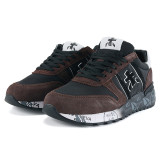 PREMIATA Steven Genuine Training Shoes Men Top Layer Leather Cowskin Mick Lander Running Shoe Black Grey Blue Brown Trainers Walking Fitness Sports Sneakers 5