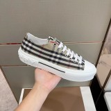 Burberry Vintage Plaid Cotton Sneakers Couple Low Sneakers