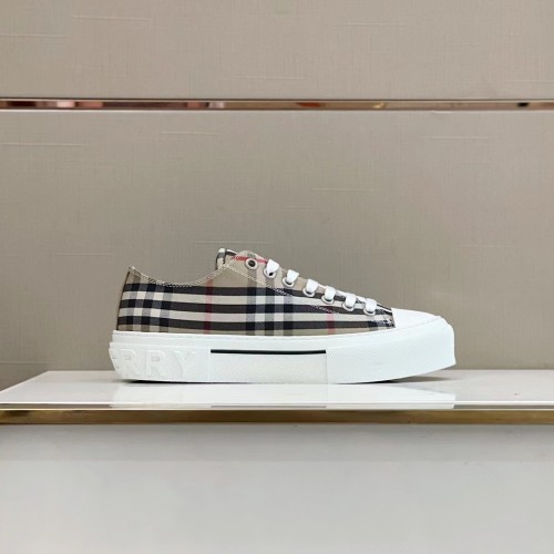 Burberry Vintage Plaid Cotton Sneakers Couple Low Sneakers