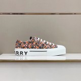 Burberry Vintage Plaid Cotton Sneakers Couple Low Sneakers
