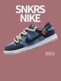Nike SB Dunk Low Sneakers White/Black Brown dunk series low-top casual sports skateboard shoes canvas cloud pattern white rice dumpling powder cashew nut flower