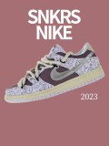 Nike SB Dunk Low Sneakers White/Black Brown dunk series low-top casual sports skateboard shoes canvas cloud pattern white rice dumpling powder cashew nut flower