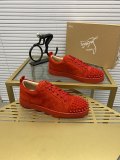 Christian Louboutin couple casual sneakers Rivet sports casual shoes couple style red bottom shoes