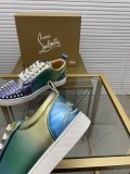 Christian Louboutin couple casual sneakers Rivet sports casual shoes couple style red bottom shoes