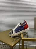 Christian Louboutin couple casual sneakers Rivet sports casual shoes couple style red bottom shoes