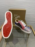 Christian Louboutin couple casual sneakers Rivet sports casual shoes couple style red bottom shoes