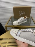 Christian Louboutin couple casual sneakers Rivet sports casual shoes couple style red bottom shoes
