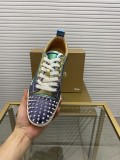 Christian Louboutin couple casual sneakers Rivet sports casual shoes couple style red bottom shoes