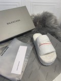 Balenciaga thick soled plush slippers