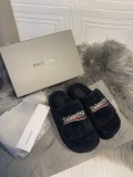 Balenciaga thick soled plush slippers