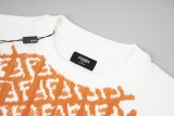 Fendi men women couples the same style short-sleeved half-sleeved couple loose oversize version t-shirt
