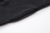 Balenciaga 2023 SS Classic Print Washed Frayed Hooded Sweatshirt