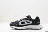 Dior B30 mesh fabric thick-soled lace-up casual low-top sneakers