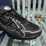 Top Quality Dior B30 mesh fabric thick-soled lace-up casual low-top sneakers Reflective letter CD