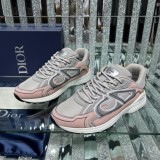 Top Quality Dior B30 mesh fabric thick-soled lace-up casual low-top sneakers Reflective letter CD