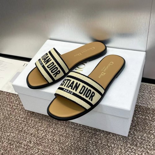 2024ss Dior Flat Shoes Slippers Women Sandals