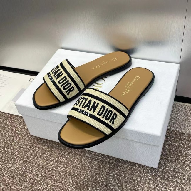 2024ss Dior Flat Shoes Slippers Women Sandals