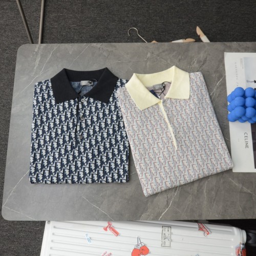 Dior 1:1 High Quality Counter Knitted Jacquard Polo Shirt Short Sleeve T-Shirt