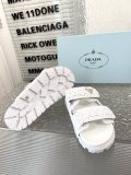 Prada Women's Sandals Braided Thick Sole Triangle Buckle Slippers