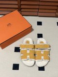 Hermes autumn and winter furry slippers Velcro slippers