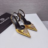 Versace Medusa rhinestone pointed high heel sandals