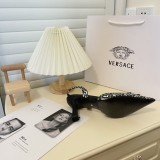Versace Medusa rhinestone pointed high heel sandals