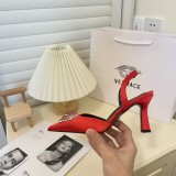 Versace Medusa rhinestone pointed high heel sandals